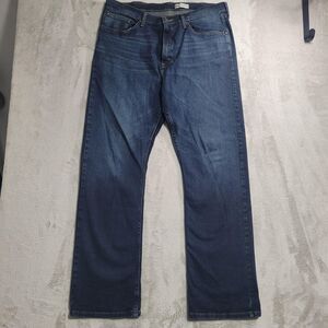 Wrangler Jeans Mens 36x34 Blue Relaxed Bootcut Denim Stretch 1098RBWGW